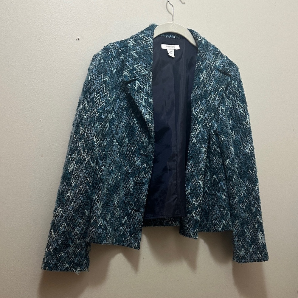 Stylish Blue Patterned Women's Jacket